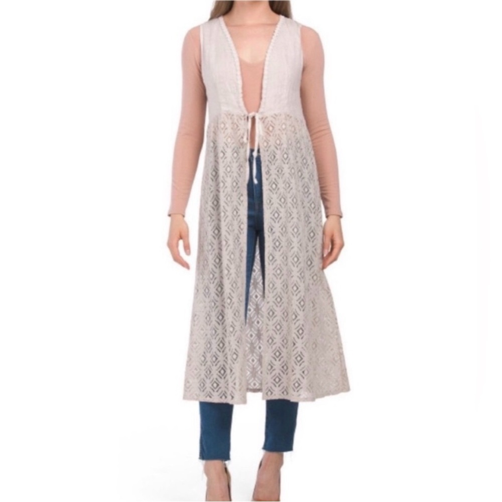 VALENTINA NALDI COTTON DUSTER COVER UP MADE IN ITALY ONE SIZE FITS MOST